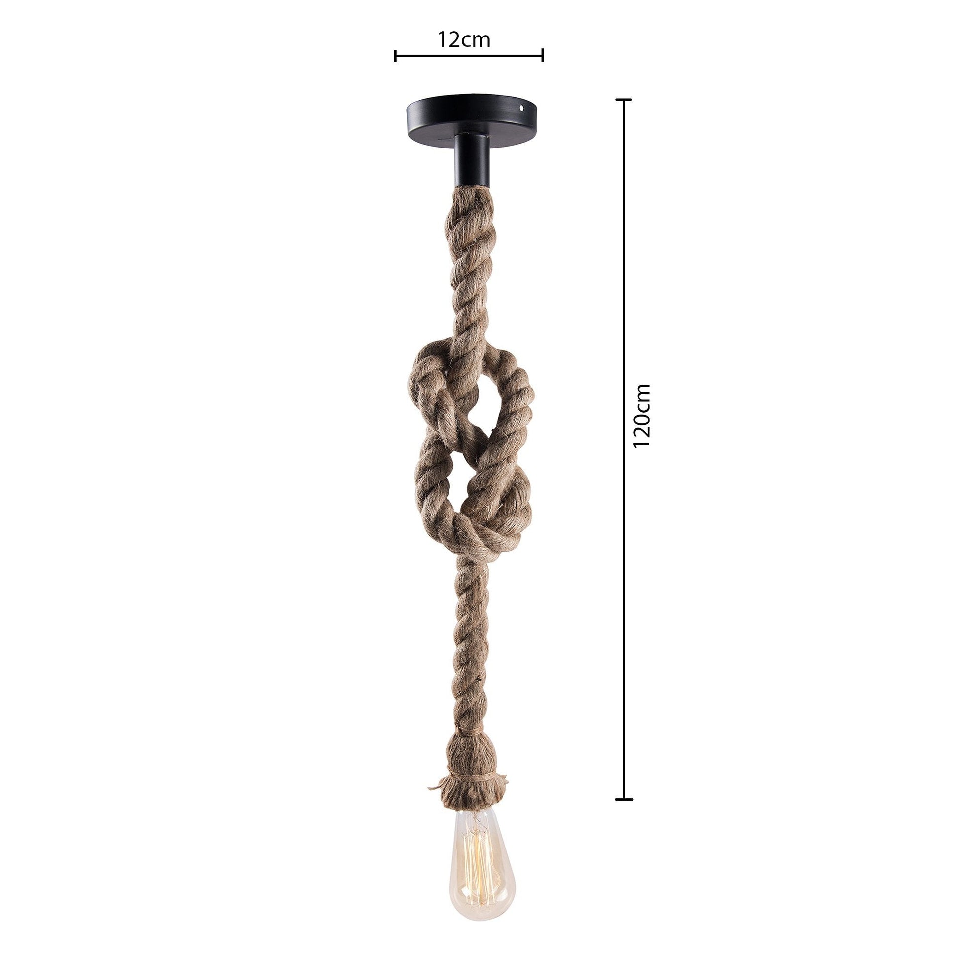 Homesake® B018 Edison Vintage Rope Hanging Ceiling Light (Black), Set of 2, Bulb not included