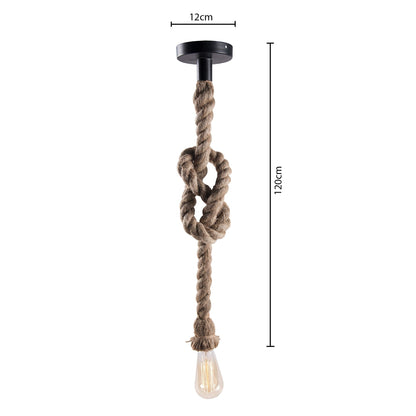 Homesake® B018 Edison Vintage Rope Hanging Ceiling Light (Black), Set of 2, Bulb not included