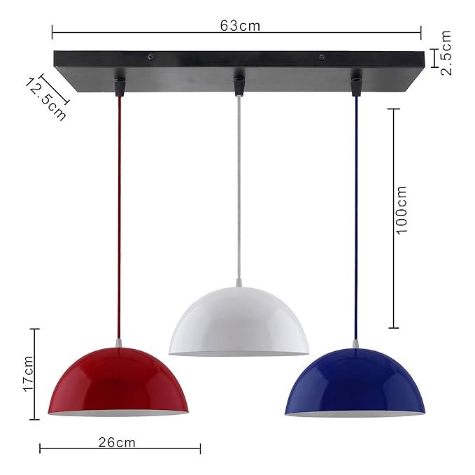 3-lights Linear Cluster Chandelier hanging Pendant Light, kitchen area and dining room light, LED/filament light