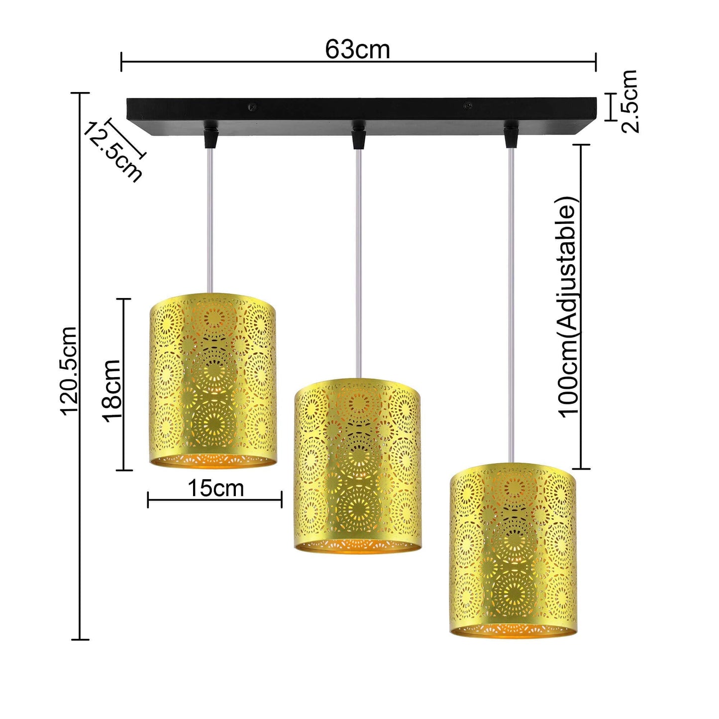 Homesake® Moroccan Hanging Pendant Light for Home Decor, Living Room (Cylinder , Linear , Multicolour )