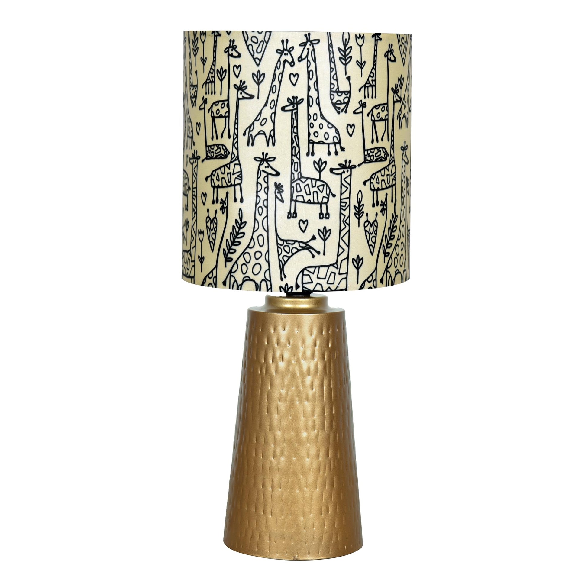 Homesake® Golden Hammered Metal Cone Table Lamp Modern Contemporary Bedside Desk Nightstand Lamp for Bedroom Living Room Office College Bookcase