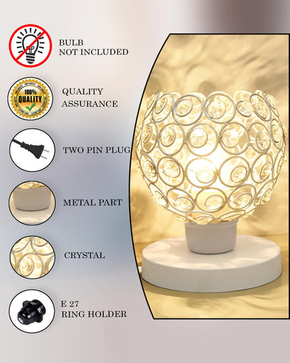 Semi Crystal Table Lamps Mood Lighting | Small Crystal Night Lamp Stylish Bedside Lamp Light | Unique Modern Decorative Desk Lamp for Bedroom Living Room, Pink