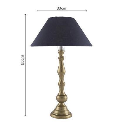 Teardrop gold brushed lamp with shade
