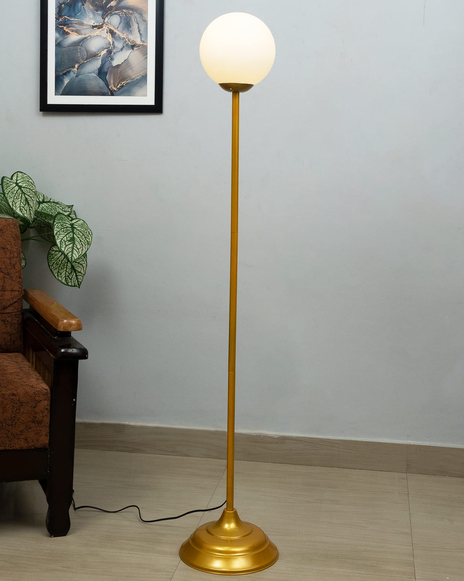 Homesake® Floor Lamp Standing Lamp | On/Off Foot Switch | Tall Modern Floor Lamp for Living Room | Bedrooms | Corner Lamp for Living Room | Office | Farmhouse | (Matt Black)