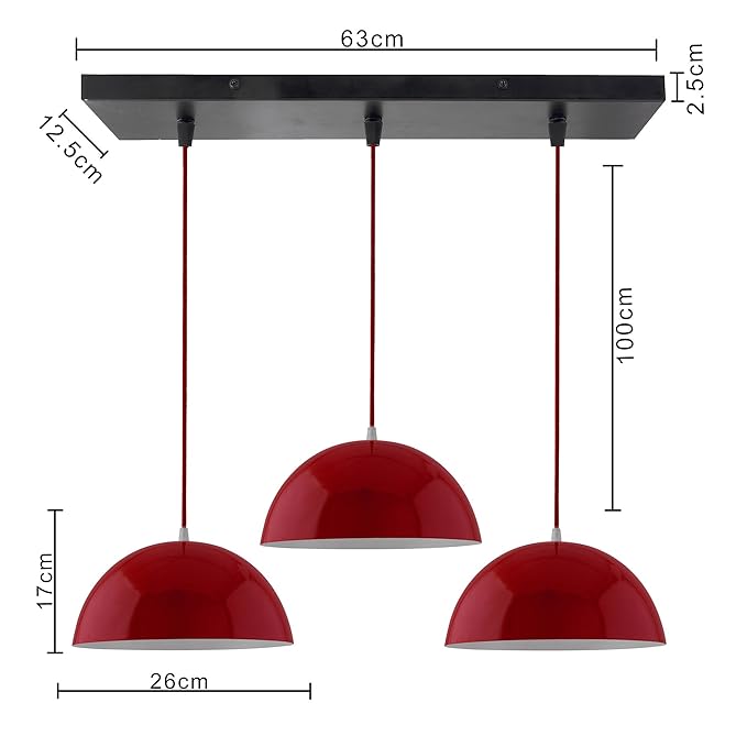 3-lights Linear Cluster Chandelier hanging Pendant Light, kitchen area and dining room light, LED/filament light