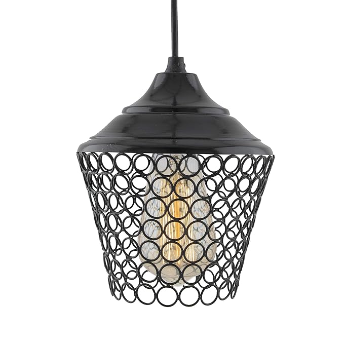 Matt black Crystal hanging lantern light, ceiling light, Nordic E27 pendant