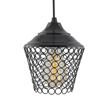 Matt black Crystal hanging lantern light, ceiling light, Nordic E27 pendant