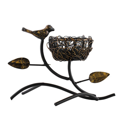 Homesake® Decorative Bird with Nest Table Tea Light Holder, Wedding Dining Table Romatic Candle Light Wax Diya Centerpiecec