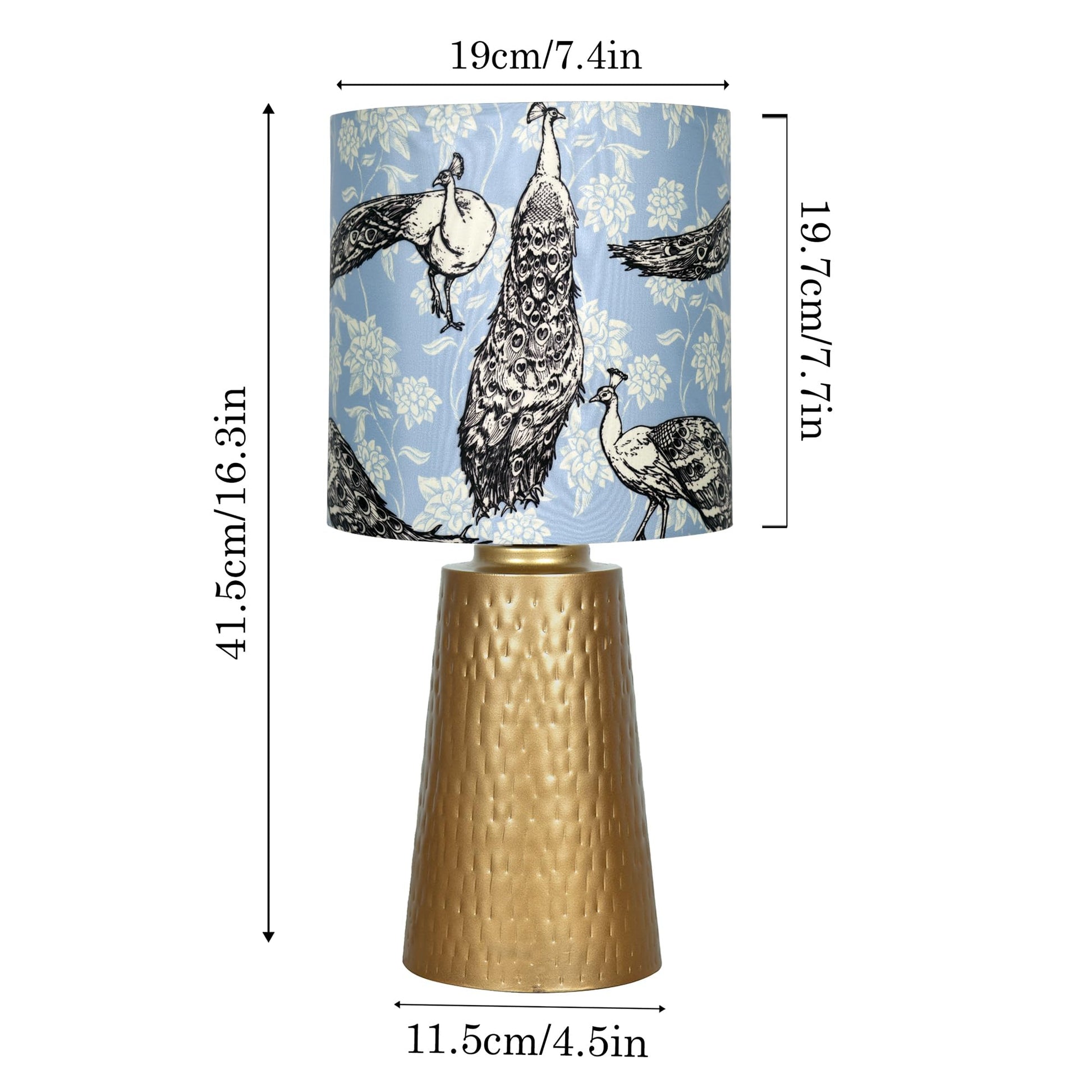Homesake® Golden Hammered Metal Cone Table Lamp Modern Contemporary Bedside Desk Nightstand Lamp for Bedroom Living Room Office College Bookcase