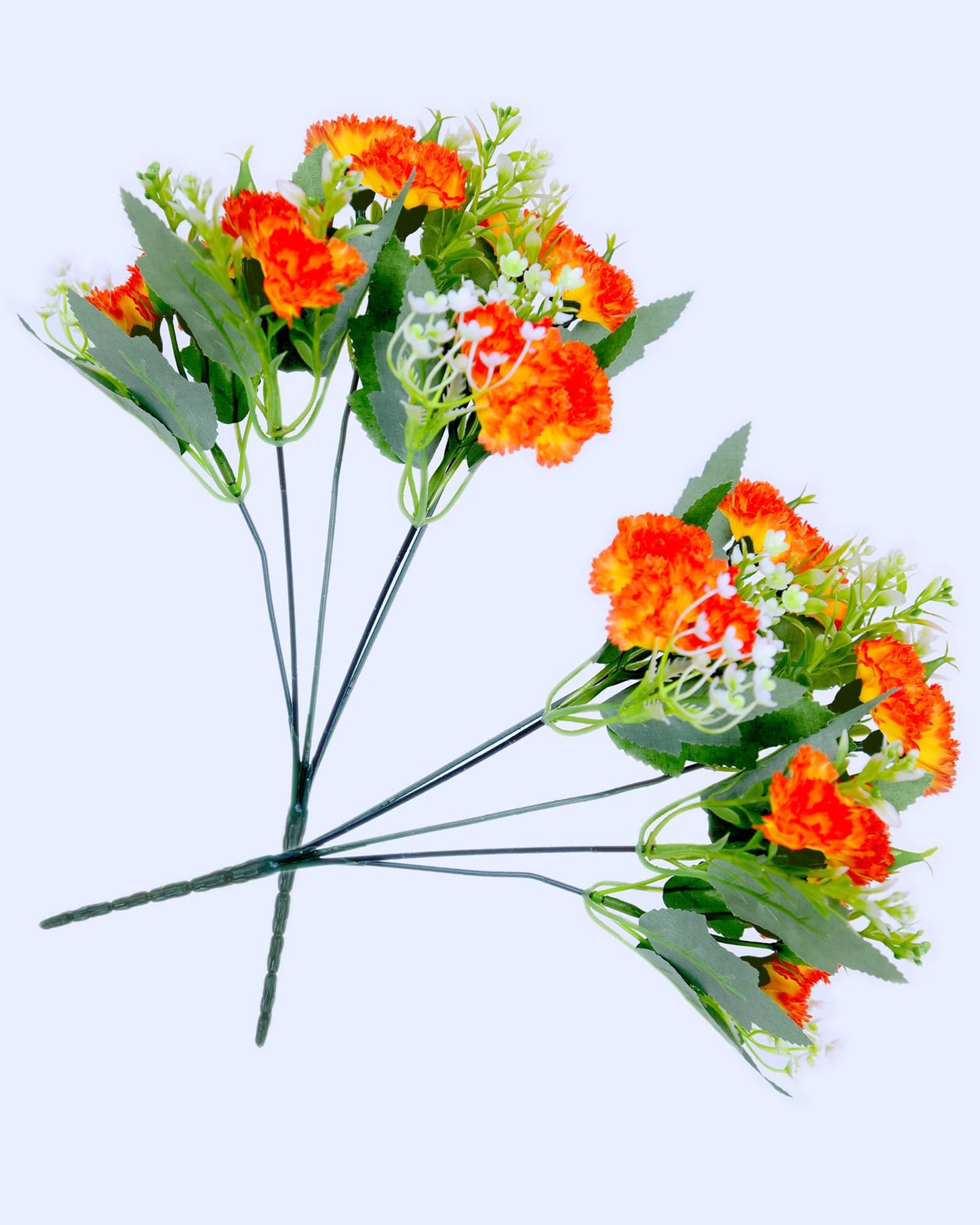 Homesake® Artificial Carnation Flowers with Greenery, Faux Floral Bouquet for Home Decor, Table Centerpiece, Living Room, or Gift, Pot Not Included, Realistic Silk Flowers Arrangement, Yellow