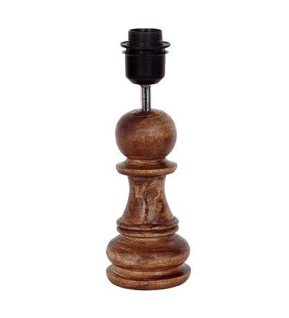 Chess Decorative Bedside Table Desk Lamp Linen Frilled Shade for Décor, Accent Light, Gameroom, Kids', Living Room, Bedroom, Handmade Wooden, Bishop