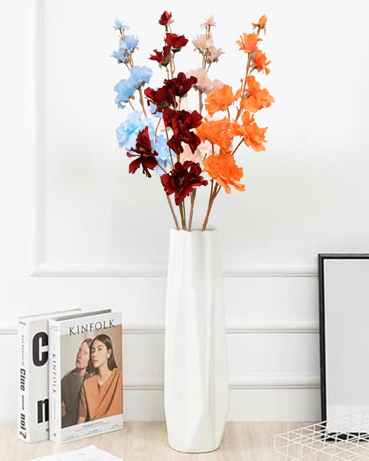 Forsythia Artificial Flower for Home,Office, Restaurant, Hotel, Party, Balcony, Garden Decor, Indoor (Pack of 2) Blossom Type Artificial Flower Blue  (37 inch, Pack of 2 stem)