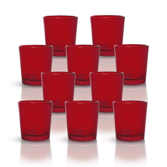 Homesake® Glass Candle Holder Stand With Candle, Pack of 10