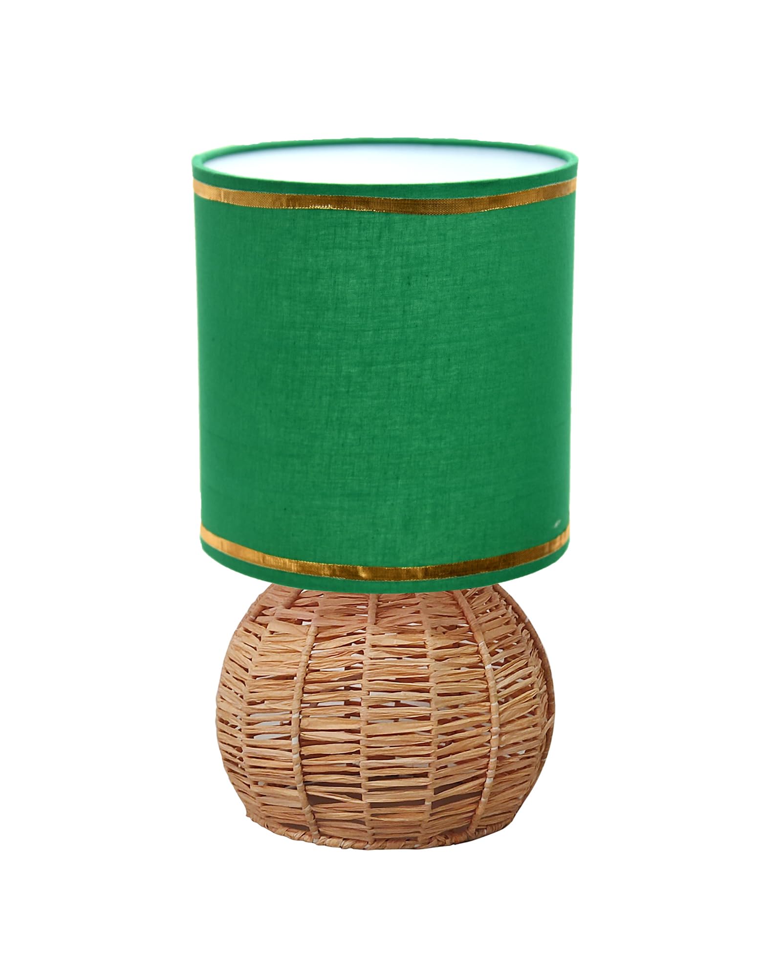 Homesake® Shade Rattan Table Lamp for Bedroom & Living Room, Natural Wicker Bedside Lamp for Bedroom, Living Room & Home Décor, E27 Holder, Livra, Scandinavian, Minimal Style Lighting (Round, Jute)