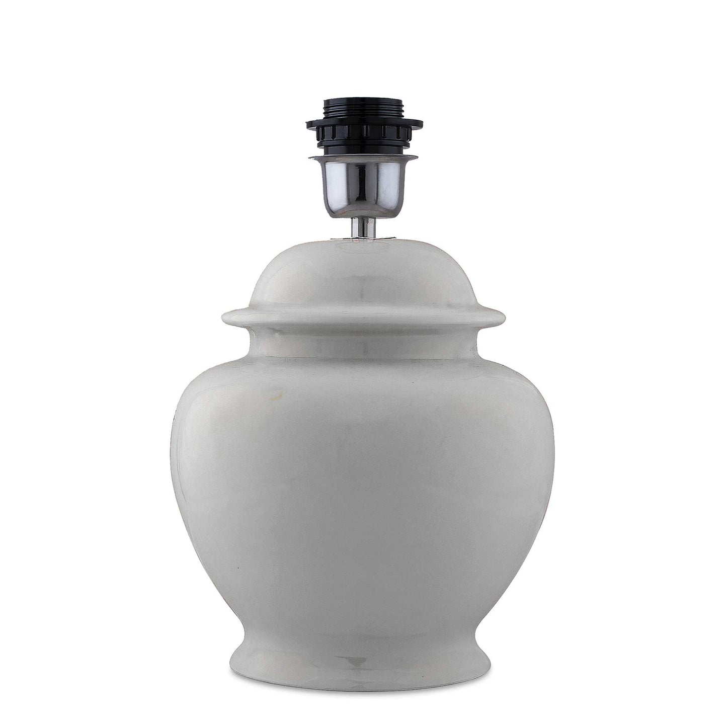 Homesake® Ceramic Pot Shaped Base White Table Lamp with Shade, LED Bulb (Jute)
