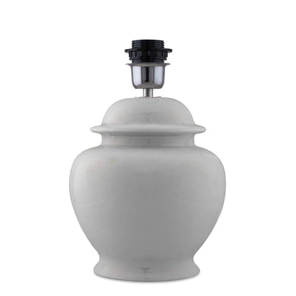 Homesake® Ceramic Pot Shaped Base White Table Lamp with Shade, LED Bulb (Jute)