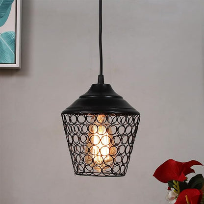 Matt black Crystal hanging lantern light, ceiling light, Nordic E27 pendant