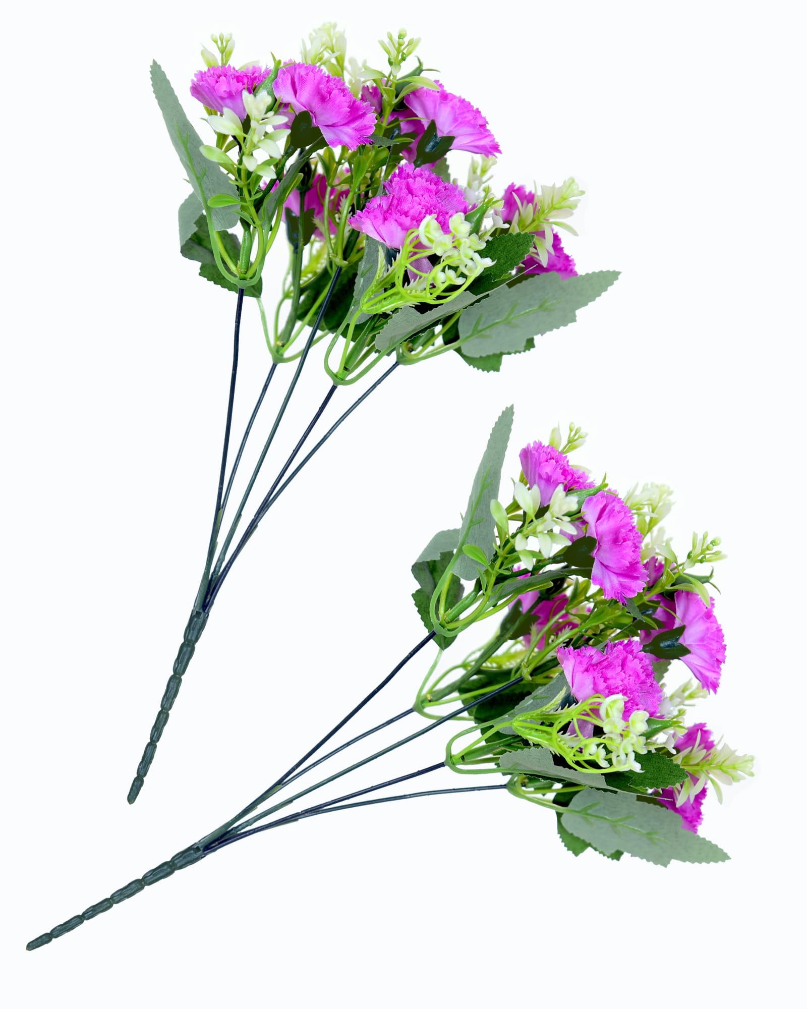 Homesake® Artificial Carnation Flowers with Greenery, Faux Floral Bouquet for Home Decor, Table Centerpiece, Living Room, or Gift, Pot Not Included, Realistic Silk Flowers Arrangement, Yellow