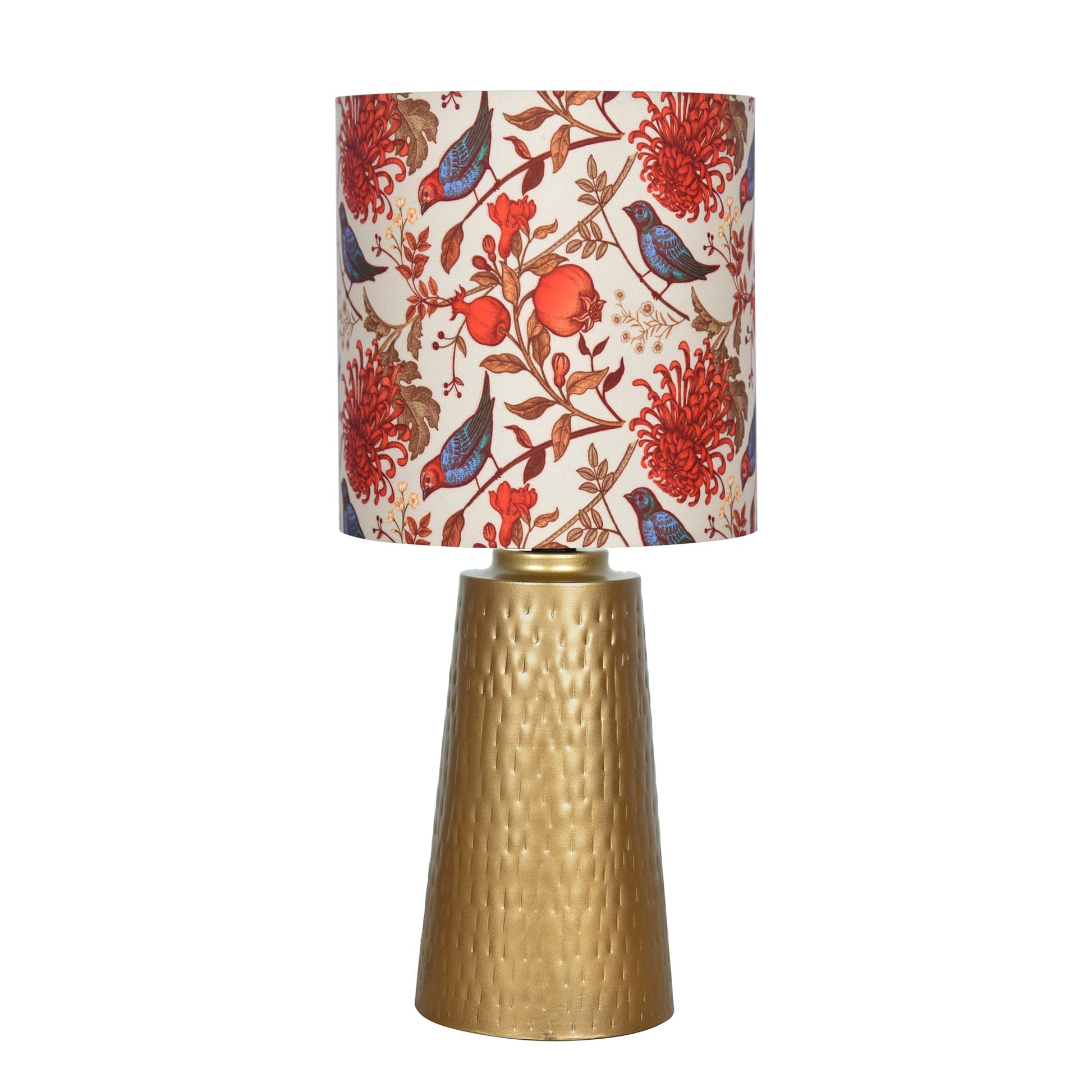 Homesake® Golden Hammered Metal Cone Table Lamp Modern Contemporary Bedside Desk Nightstand Lamp for Bedroom Living Room Office College Bookcase