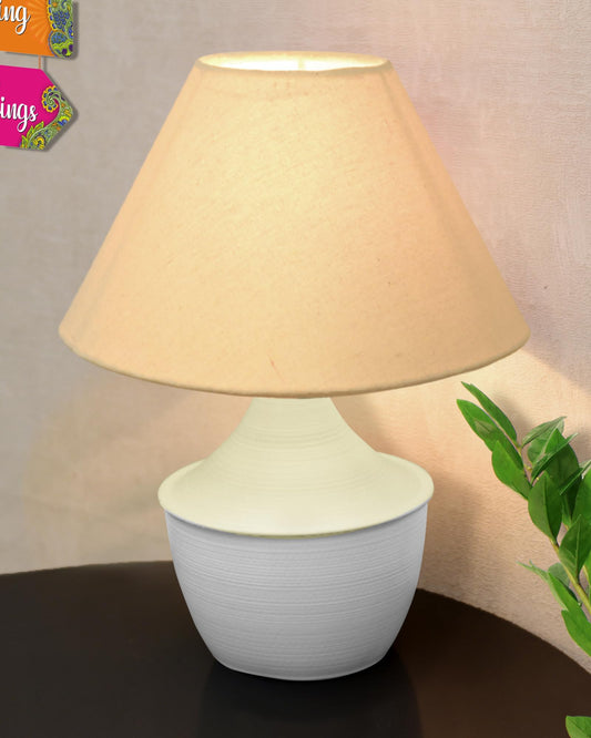 Bedside Table Lamp, Matt Black Metal Modern Lamp with Fabric Shade, Simple Side Lamp for Living Room,Bedroom,Home,Office Working, White Tulip, Turquoise Shade