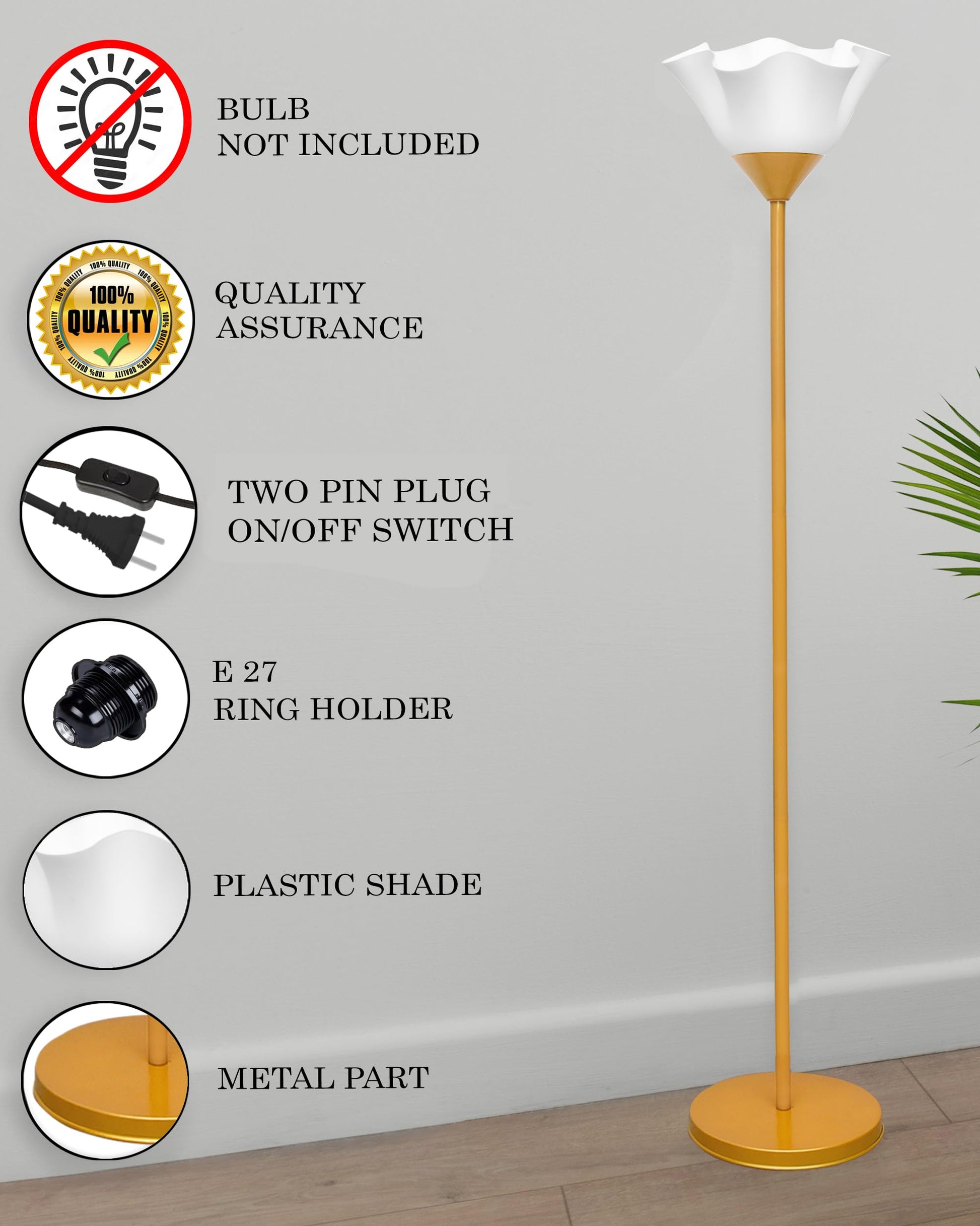 Sky Tulip Standing Lamps with Acrylic Shade,Modern Floor Lamp for Living Room, Bedrooms, Office  Straight