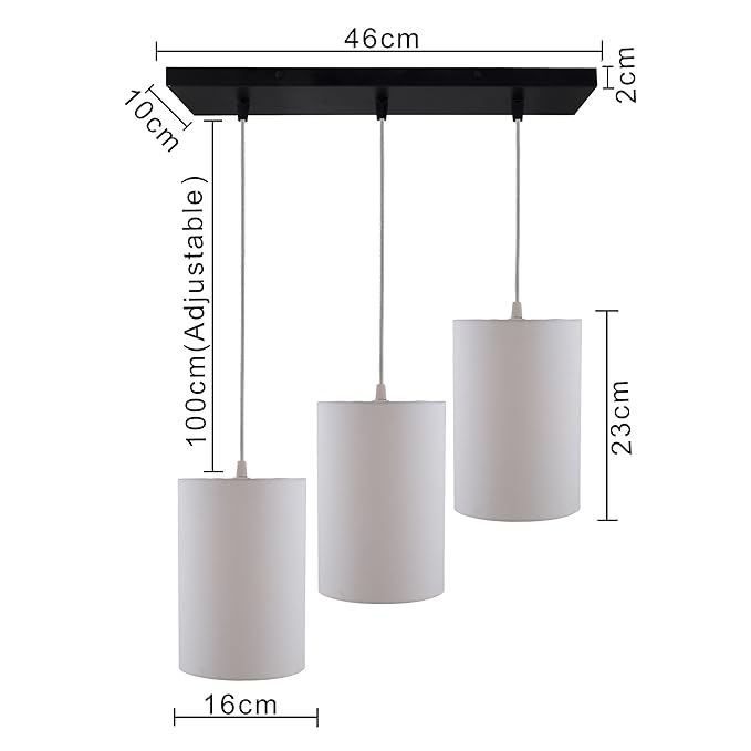 3-lights Linear Cluster Chandelie shade hanging Pendant Light, kitchen area and dining room light