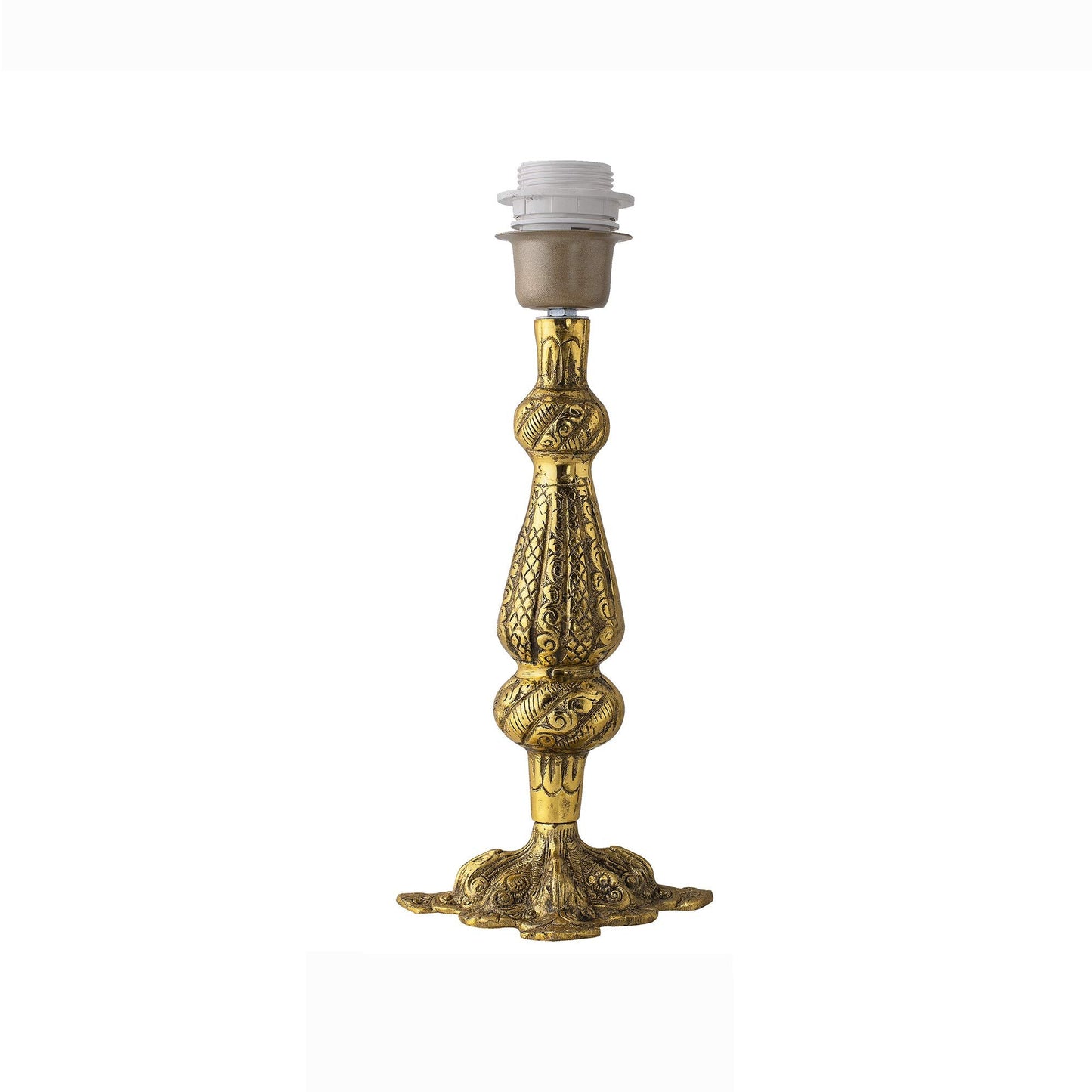 Homesake® Classic Antique Golden Carving Metal Table Lamps with shade (White, Scroll)