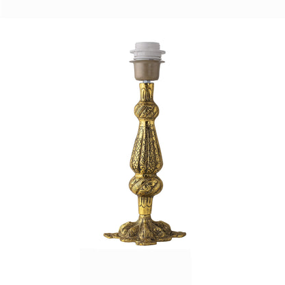 Homesake® Classic Antique Golden Carving Metal Table Lamps with shade (White, Scroll)