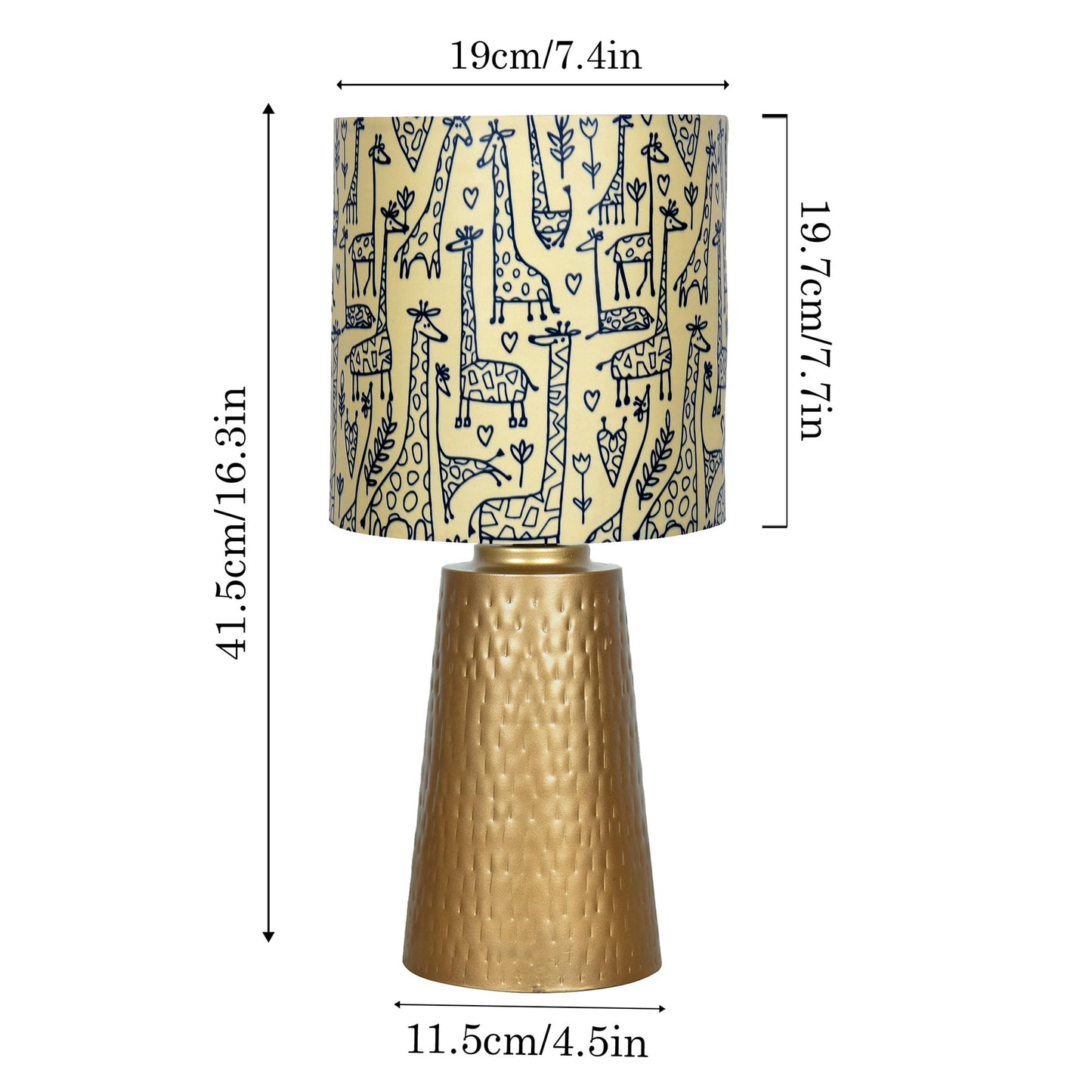 Homesake® Golden Hammered Metal Cone Table Lamp Modern Contemporary Bedside Desk Nightstand Lamp for Bedroom Living Room Office College Bookcase