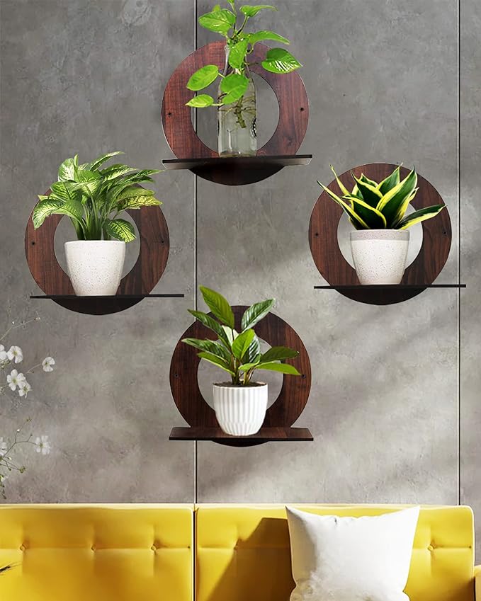 Wall Planters,Modern Succulent Planter Wood MDF Hanging Planter for Herb,Small Cactus Perfect for Balcony, Room and Patio Decor,set of 4