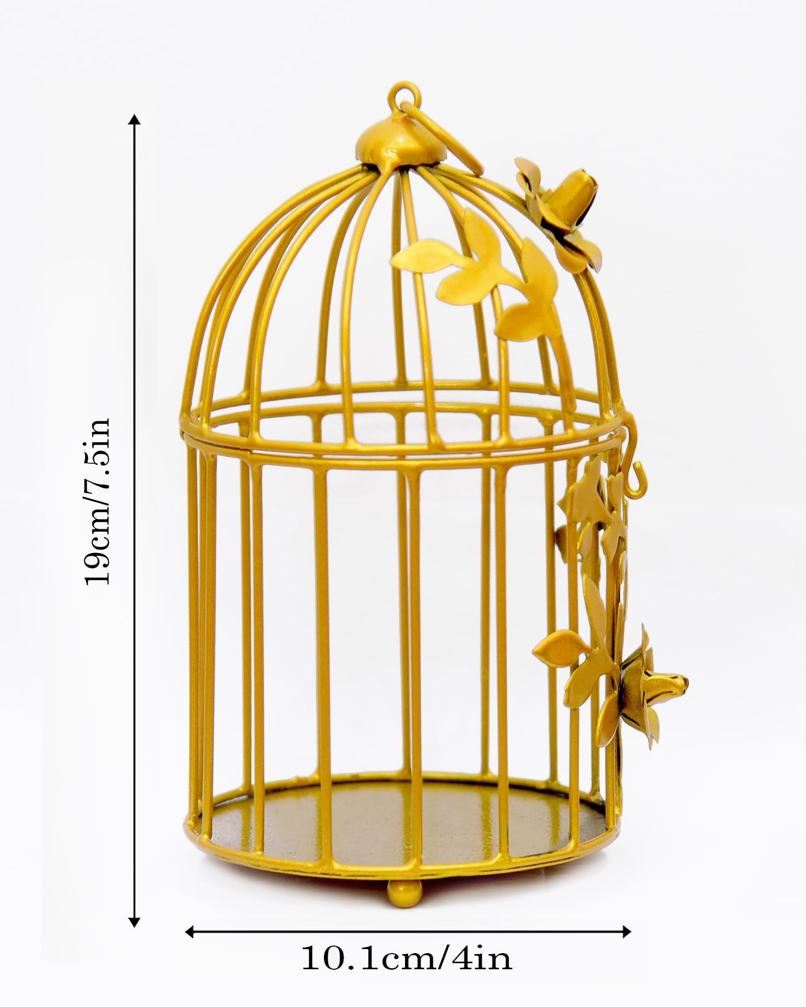 Homesake® Candle Holder | Tealight Holder for Home Décor, Living Room, Table Décor, Pooja Candle Stand Lantern, Room, Diwali Decoration, Wedding & Festival Gift, Metal Birdcage Design, Golden