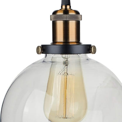 Industrial Kitchen Glass Globe Pendant Light , Antique Filament Hanging Ceiling Fixture