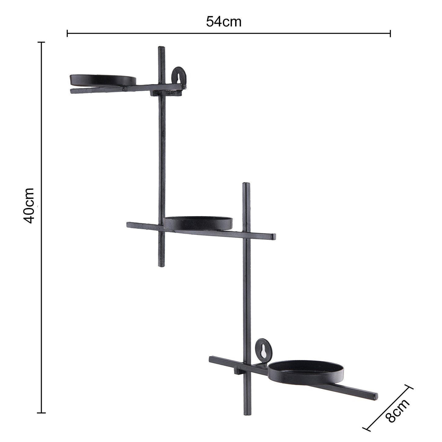 Homesake® Black Scorching Ladder with Six Votive Green, Wall Hanging Candle Tealight Holder, Set of 2