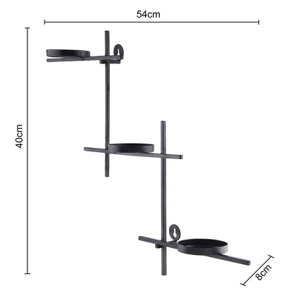 Homesake® Black Scorching Ladder with Six Votive Green, Wall Hanging Candle Tealight Holder, Set of 2