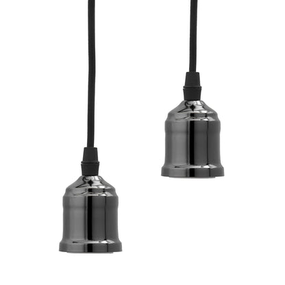 Homesake® Edison Filament Metallic Black Bronze Bulb Holder, Urban, Retro, Nordic Style, With Fixture, Set of 2