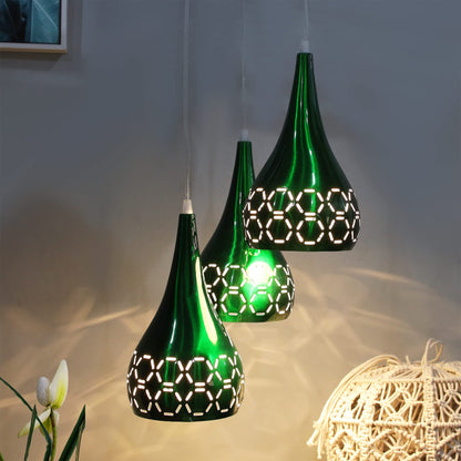 Homesake® 3-Lights Cluster With Glossy Spining Cross-Cut Hanging pendant Lamp, Ceiling Light, E27 Holder, Decorative, White, URBAN Retro, Nordic Style, LED/Filament ( 3-Lights Round)