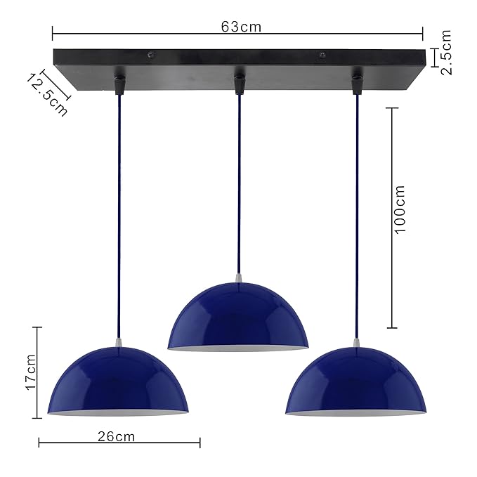 3-lights Linear Cluster Chandelier hanging Pendant Light, kitchen area and dining room light, LED/filament light