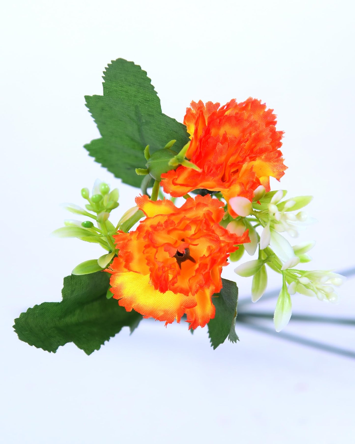 Homesake® Artificial Carnation Flowers with Greenery, Faux Floral Bouquet for Home Decor, Table Centerpiece, Living Room, or Gift, Pot Not Included, Realistic Silk Flowers Arrangement, Yellow