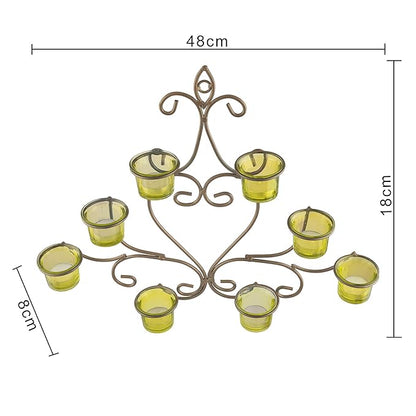 8-Votive Chic Golden Iron Wall Sconce Candle Holder, Candle Tealight Holder,Wall art