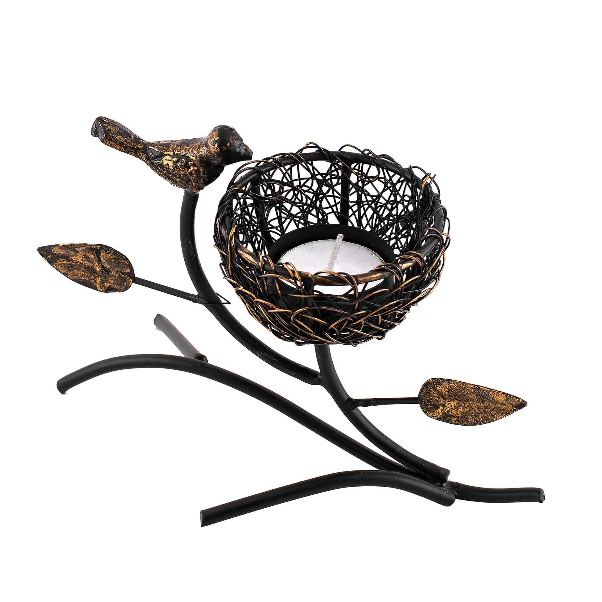Homesake® Decorative Bird with Nest Table Tea Light Holder, Wedding Dining Table Romatic Candle Light Wax Diya Centerpiecec