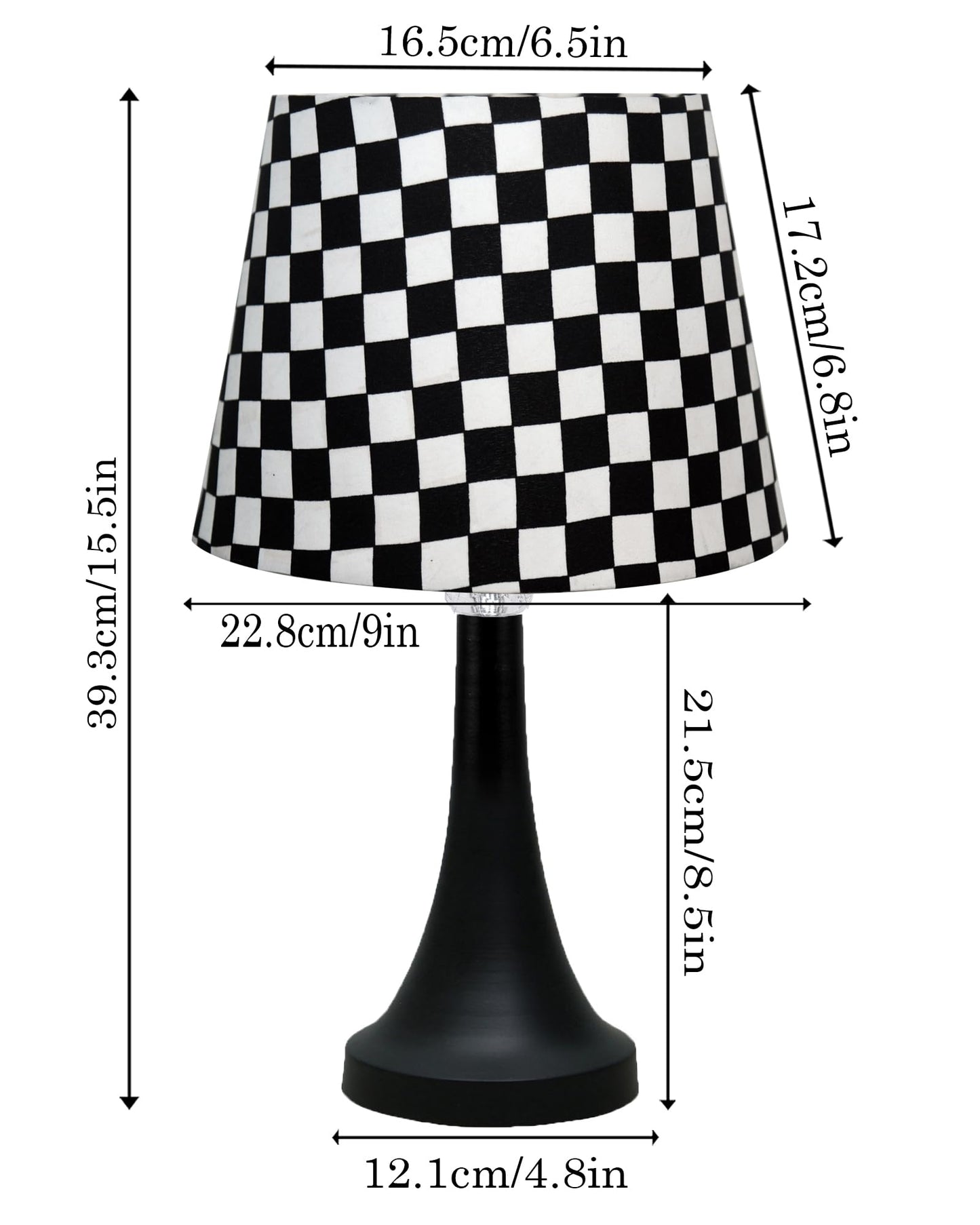 Bedside Black Metal Table Lamp with Fabric Shade, E27 holder, Cone, Pleated Jute Shade