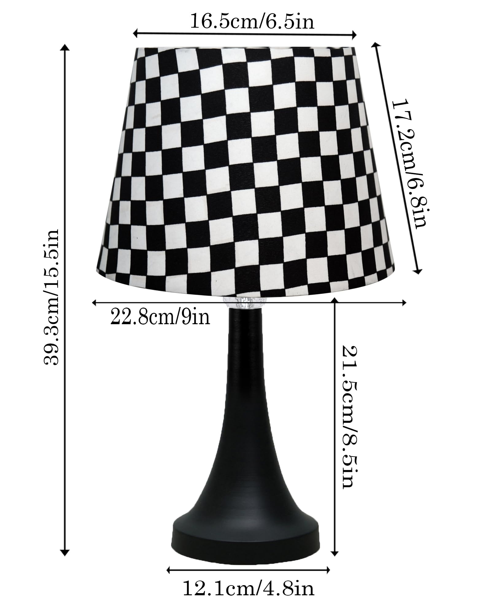 Bedside Black Metal Table Lamp with Fabric Shade, E27 holder, Cone, Pleated Jute Shade