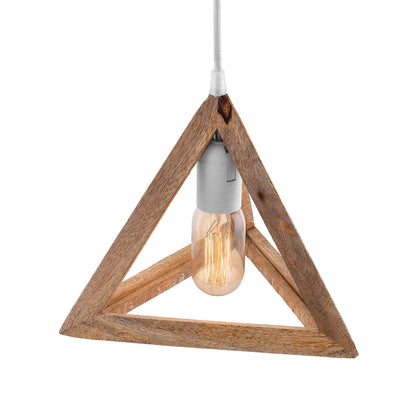Homesake® Wooden Triangle Hanging Light, White Holder (Triangle White)