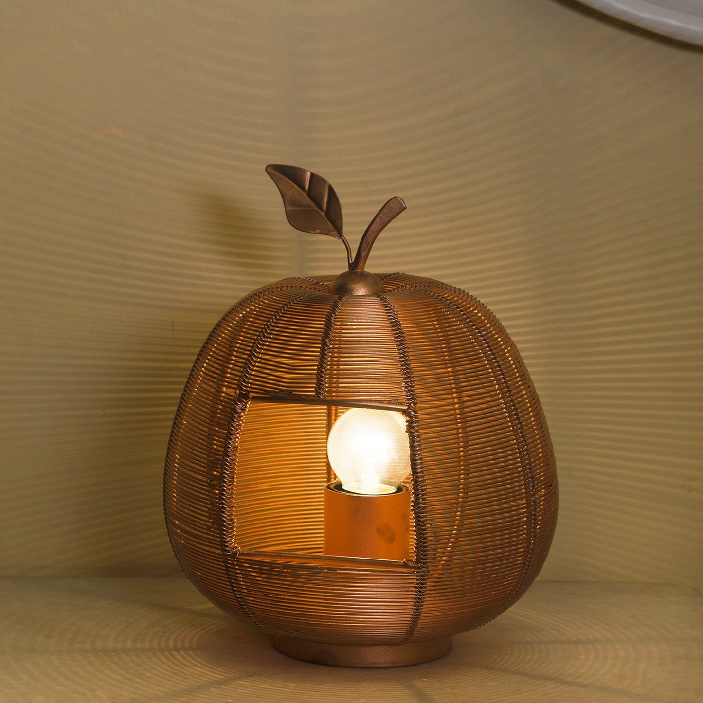 Homesake® Silver Apple Contemporary Lamp Modern Bedside & Living Room Accent Lamp for Home Décor, Café, Restaurant & Gift