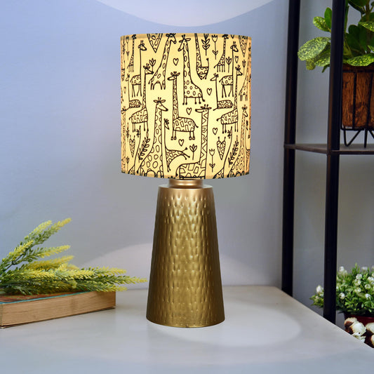 Homesake® Golden Hammered Metal Cone Table Lamp Modern Contemporary Bedside Desk Nightstand Lamp for Bedroom Living Room Office College Bookcase