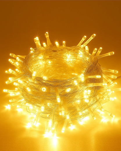 Homesake® 36 Feet Long 40 LED Power Pixel Serial String light Fairy Lights, Plug Sourced, Home & Outdoor light for decoration, Diwali Lights for Decoration Home, festive decor (Pack of 1 Warm White)