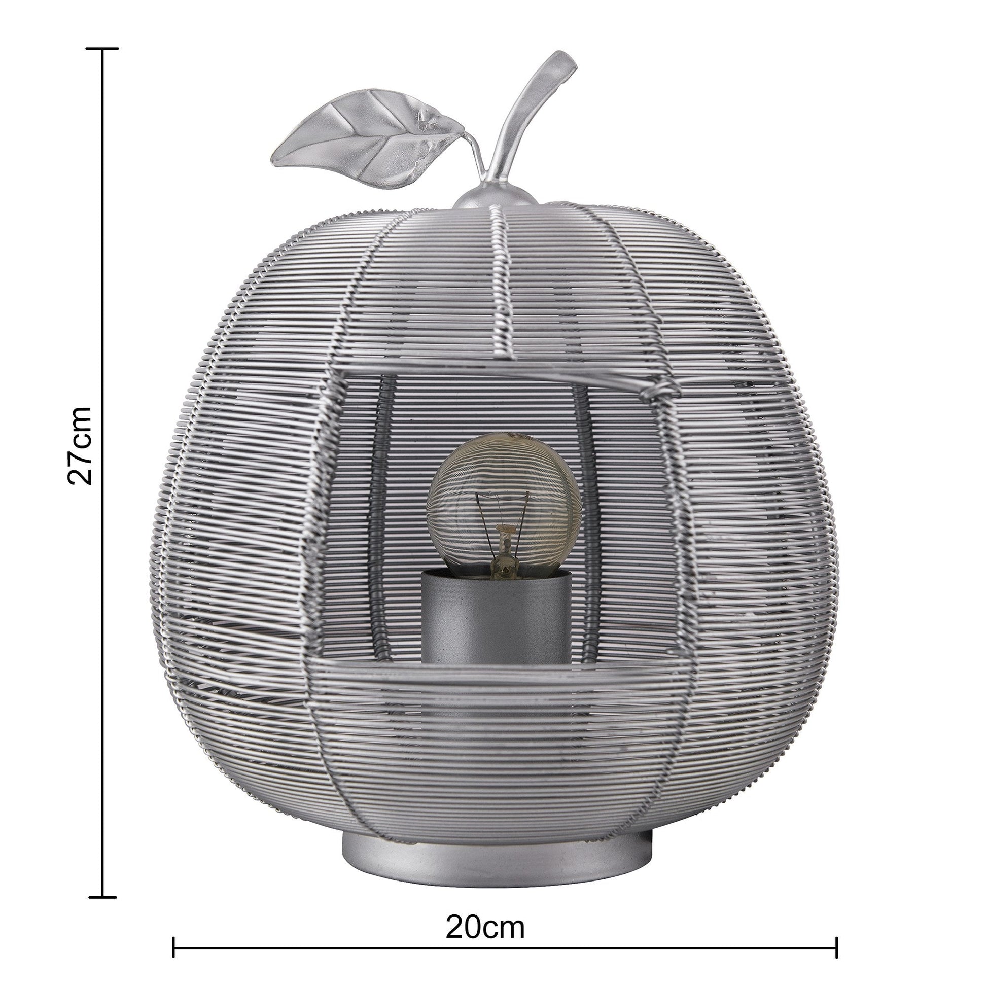 Homesake® Silver Apple Contemporary Lamp Modern Bedside & Living Room Accent Lamp for Home Décor, Café, Restaurant & Gift
