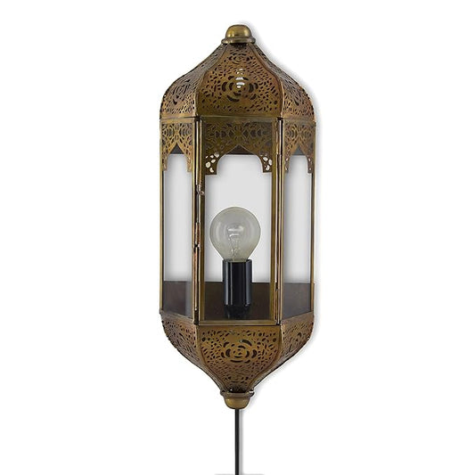 Vintage Moroccan Wall Sconce Lamp, Decorative Door Light, antique Brass finish
