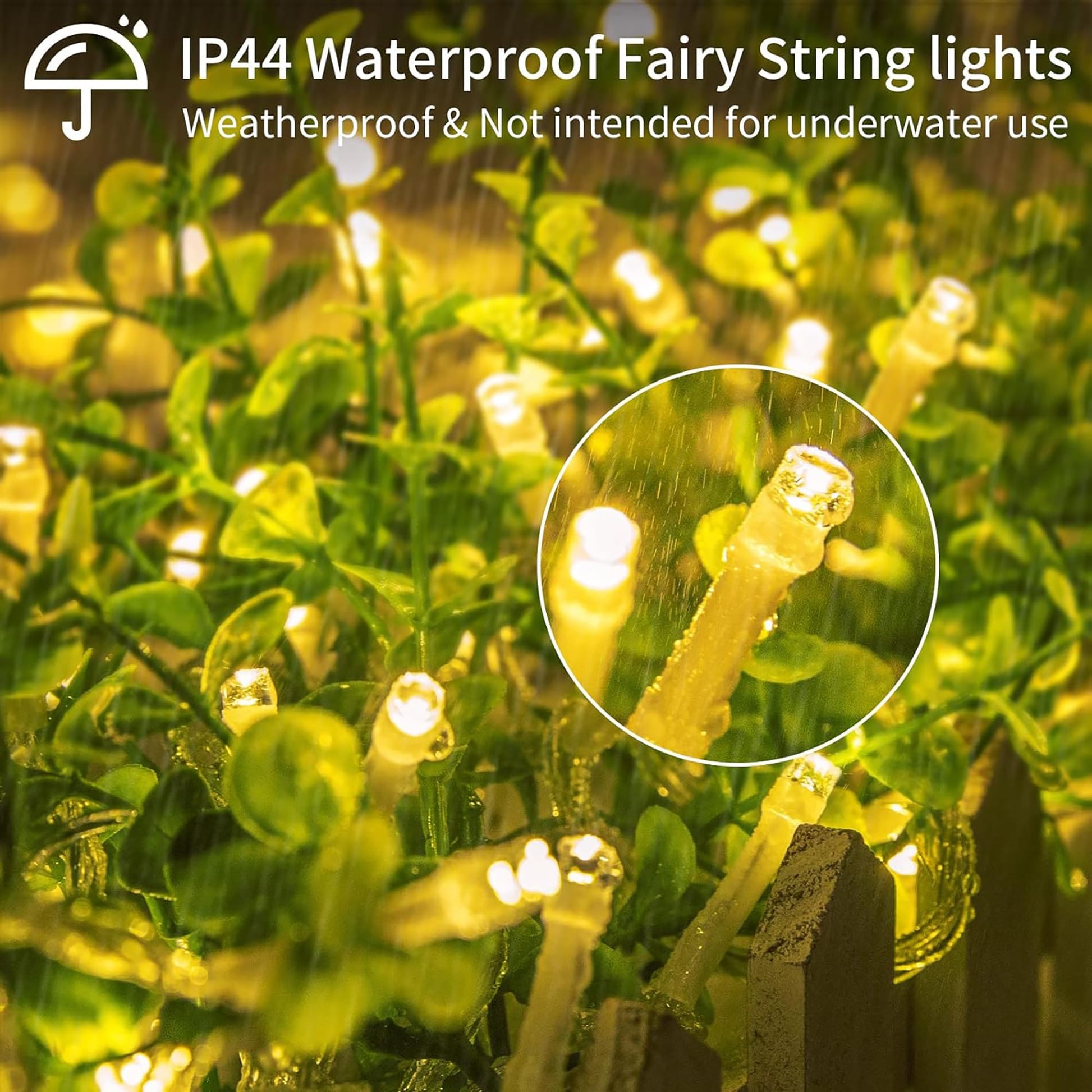 Homesake® 36 Feet Long 40 LED Power Pixel Serial String light Fairy Lights, Plug Sourced, Home & Outdoor light for decoration, Diwali Lights for Decoration Home, festive decor (Pack of 1 Warm White)