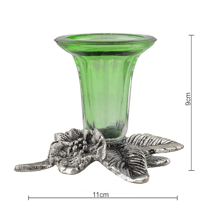 Antique Silver Candle Stand Grapevine, Diya Holder, Set of 2